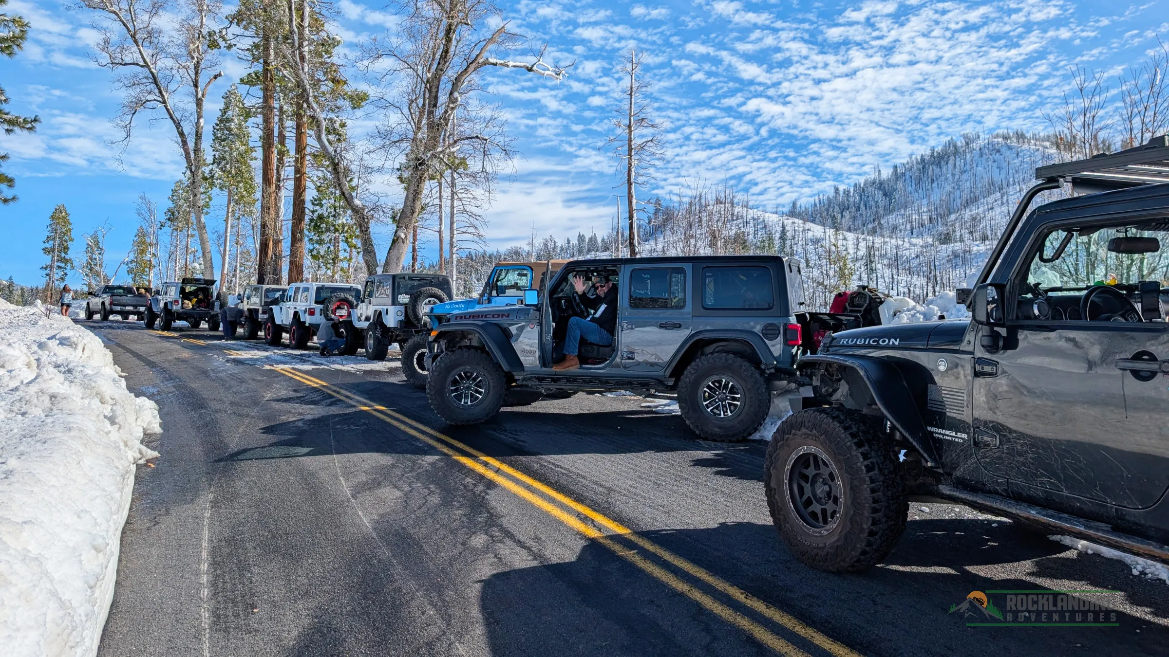 Convoy on FS 6S010 in fresh snow