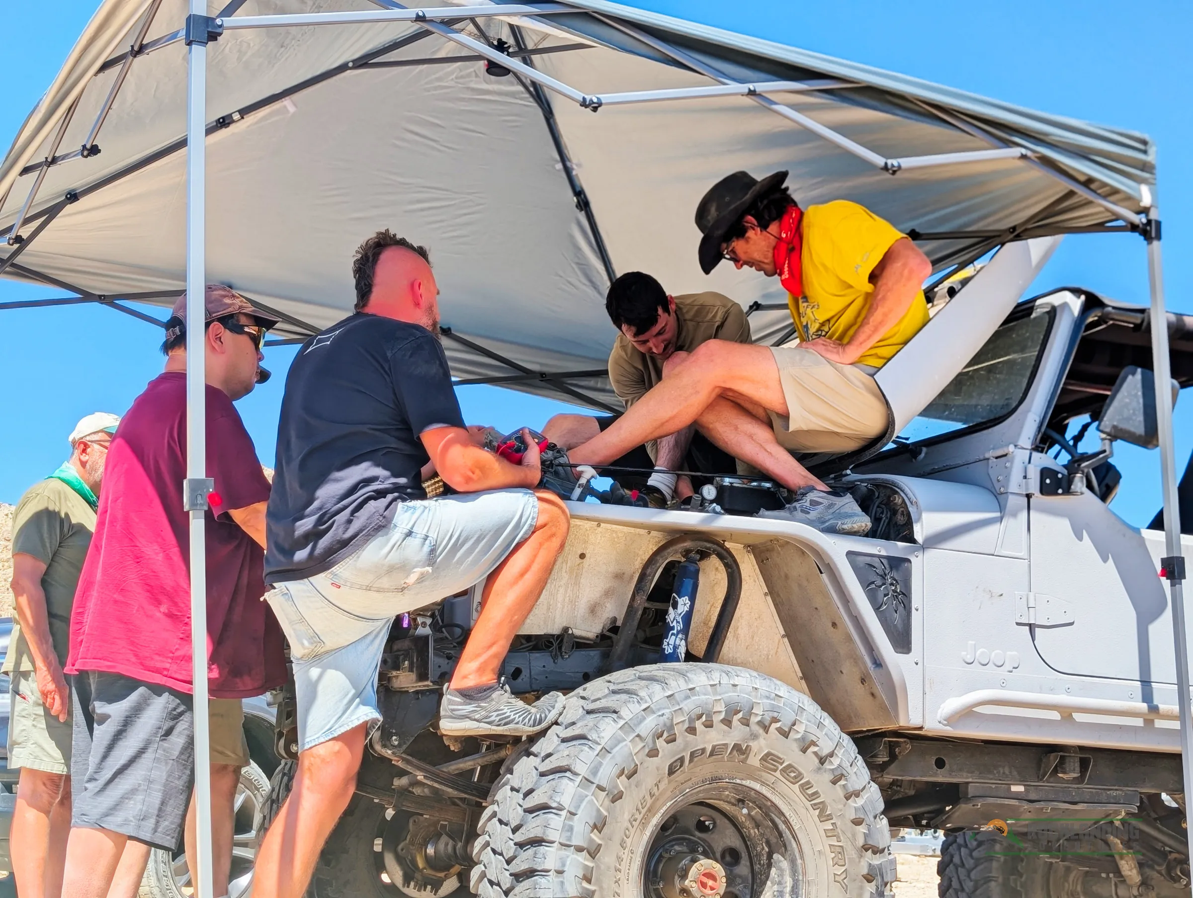 Diagnosing engine issues on Jake's Jeep.